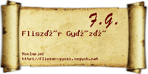 Fliszár Győző névjegykártya